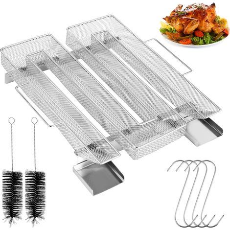 Générateur de fumée carré,acier inoxydable de haute qualité,Générateur de Fumee Froide Pour Fumoir avec brosse et crochet,fumoir à viande pour grills bouilloire,fumoirs et fours fumoirs,réutilisable (1/5)