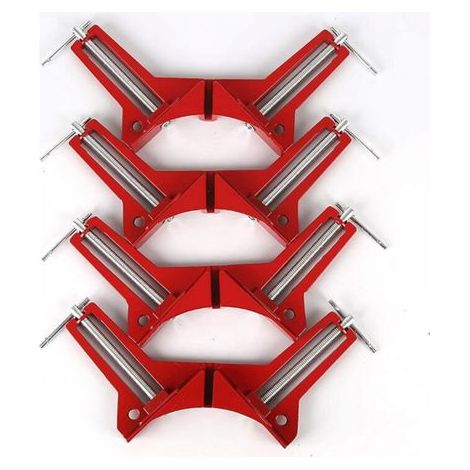 Serre-joint, Jeu de 4 Pinces à Angle Droit 90 degrés pour le travail du bois, Ajustable pince à Onglet pour Cadre Photo, Aquarium, Meubles, Outils à main (1/5)
