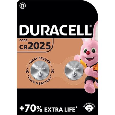 BATTERIA a BOTTONE al litio CR2025 DURACELL 3V BLISTER 2 PEZZI