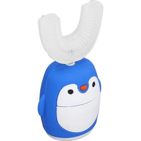 Brosse à dents électrique enfant U en silicone souple - Nettoyage buccal 360° - Modèle cartoon