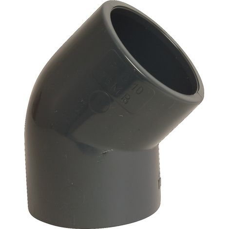 Mega Winkel 45° PVC-U 20 mm Klebemuffe 16 bar, grau (1/3)