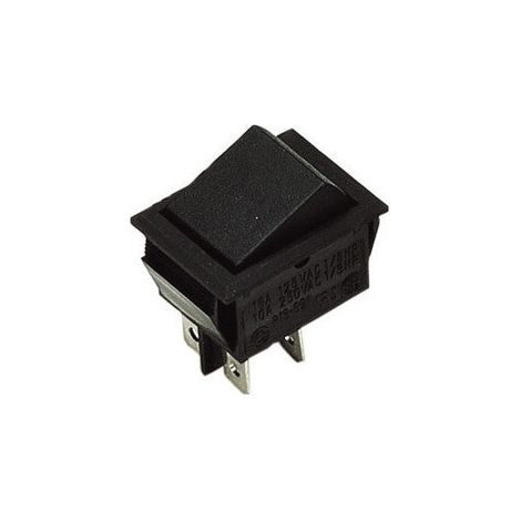 Tibelec – Interrupteur à bascule bipolaire noir 3750W 15A 250V – Fixation par clipsage – Pour luminaires et appareils électriques (1/2)
