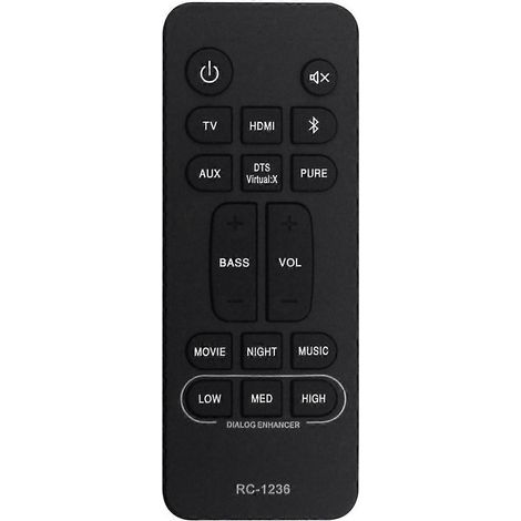 Fernbedienung RC-1236 für Heimkino-Soundbar-System – Schwarz (1/5)