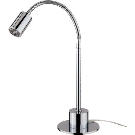 [NEUWERTIG] B-Ware Busch Tischleuchte Lampe LED-Tischlampe Karen chrom Metall höhenverstellbar