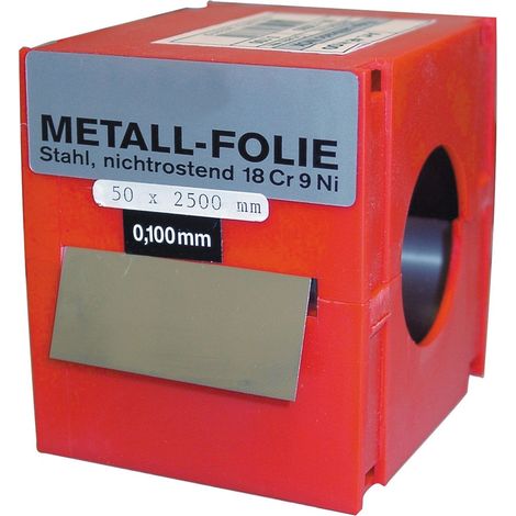 Rollo fleje calibrado VOGEL 2.5 m x 50 mm inox, espesor 0.01 mm