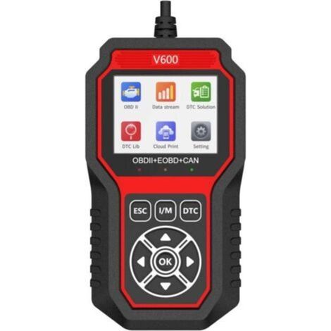 Valise Diagnostic Auto, Universel OBD2 Diagnostic Voiture Français, Lecteur de Code d'erreur de Moteur, Valise Effacer Defaut Voiture pour Tous Les protocoles OBDII Voitures Depuis 1996
