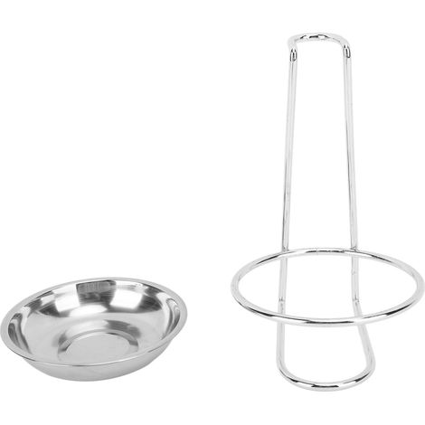 Support vertical pour louche, cuillère et repose-cuillère en acier inoxydable, facile d'accès, pour ustensiles de cuisine et casseroles, couleur argent, avec 1 assiette. (1/5)