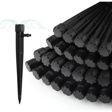 100 arroseurs goutte à goutte, micro-asperseurs réglables à 360°, jet circulaire complet, diffuseurs d'eau, compatibles avec les tuyaux d'arrosage de jardin de 4 à 6 mm (1/4'') (noir)
