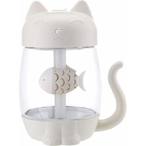 VURAHOME - Humidificateur USB Cat Cool Mist, 3 en 1, 350 ml, mode brouillard d'eau en polymère et arrêt automatique, humidificateur pour enfants avec 6 lumières LED changeantes, pour bureau à domicile (1/5)