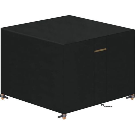 Housse Protection Table de Salon de Jardin Bâche Table Jardin Imperméable et au Vent Anti-UV 420D Tissu Oxford avec Grilles D‘aération et Boucle Verrouillage Noir Carré 90x90x90cm-Ineasicer (1/4)
