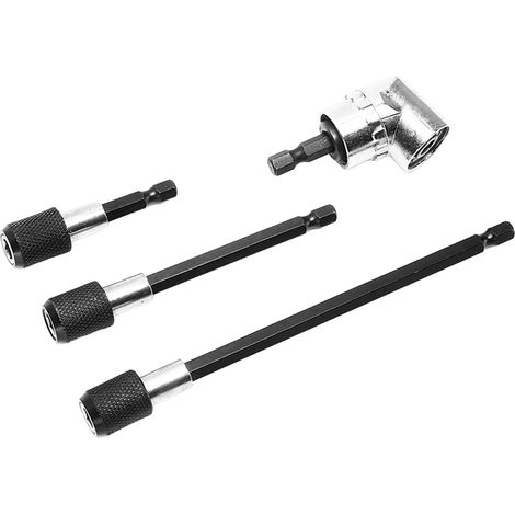 Kit d'outils comprenant 4 rallonges magnétiques pour forets, queue hexagonale de 6,35 mm (1/4 po), adaptateur réglable à 105°. (1/5)