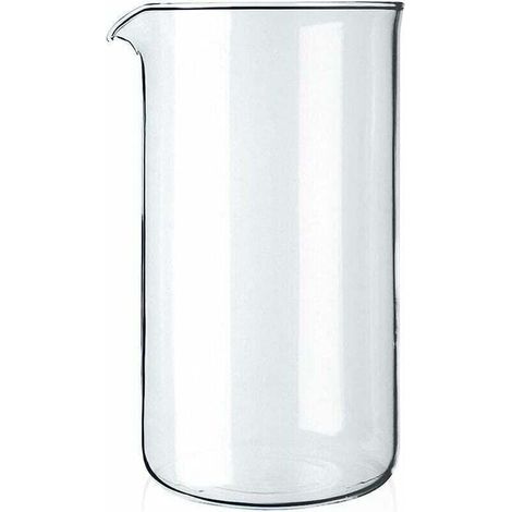 Verre à piston de rechange - 8 tasses - Transparent - 1 litre - Diamètre 10 cm