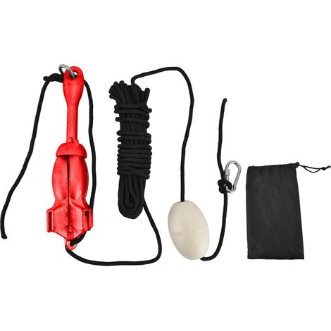 Ancre pliable pour bateau 1,5 kg, kit accessoire naval avec bouée de marquage et corde de 10 mètres (1/5)