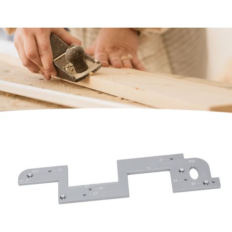 Grifflose Nutfrässchablone für die Holzbearbeitung, unsichtbare Nutfräsvorrichtung für Oberfräsen, hochpräzise eloxierte Küchenschranktür aus Aluminiumlegierung (6 mm dick), einfache Montage – silber (1/5)