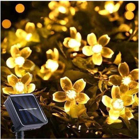 Solar String Lights Outdoor, Cherry Blossom Fairy Lights, 50 LEDs Waterproof for Garden, Patio, Christmas, Indoor Decoration, Warm White MUMU (1/4)