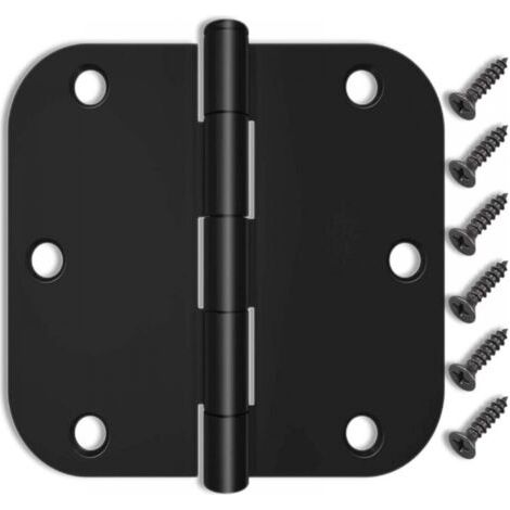 Lot de 4 charnières de porte de 8,9 cm, charnières de porte noires mates, adaptées aux portes/chambres standard, portes extérieures/portes intérieures, charnières à finition noire (1/5)
