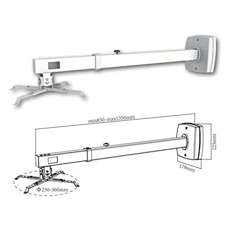 Soporte de Pared para Proyector Approx appSV03P/ Extensible/ hasta 10kg