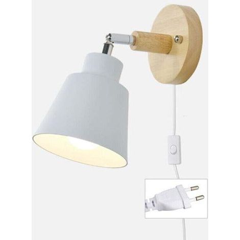 Applique murale E27 Éclairage intérieur Bois, blanc, moderne vintage Ménages (salon/chambre) (1/4)