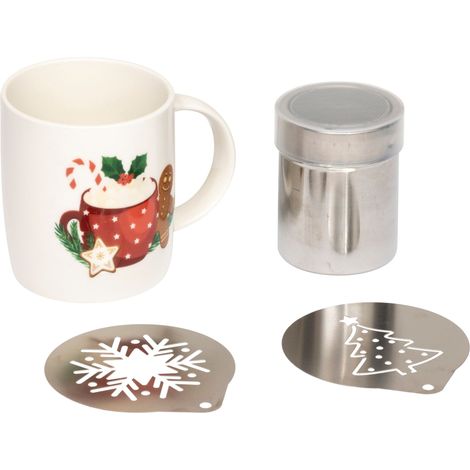 Weihnachtsbecher mit Cappuccino-Set, 350 ml