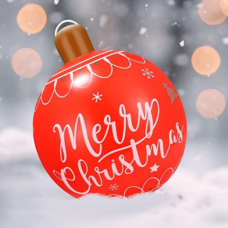 Boule Noël Gonflable, 66CM Boule de Noel Gonflable Geante, Grosses Boules de Noel Gonflable, Convient pour La Décoration de Noël (1/5)