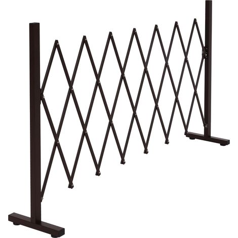 [NEUWERTIG] Alu Absperrgitter HHG-390, Scherengitter Schutzgitter Zaun, ausziehbar schwenkbar Stahl 103x31-200x31cm, braun