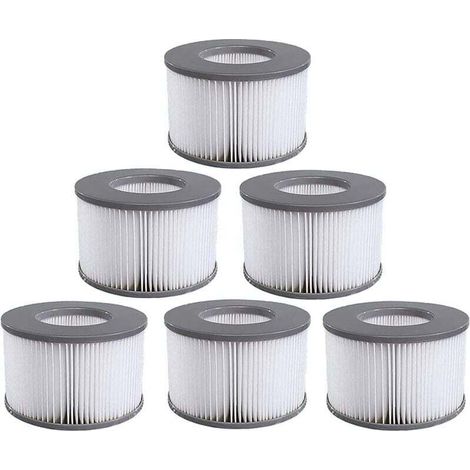 Lot de 6 cartouches filtrantes de rechange pour piscine gonflable Mspa, jacuzzi Ruikalucky (1/4)