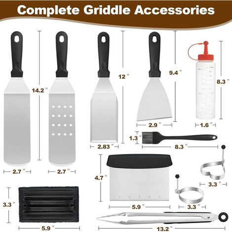 14-teiliges Grillzubehör-Set, Zubehörset für Blackstone- und Camp Chef-Flachgrills (1/4)