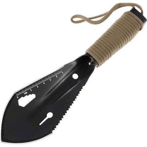 Mini pelle de jardin en acier inoxydable, métal pour jardinage, camping agricole (noir) (1/5)