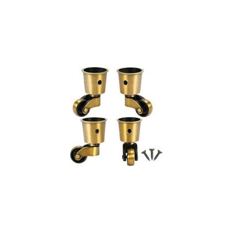 8 Pièces roulettes Pivotantes, roulettes Rondes en Cuivre roulettes Anciennes Pas De Bruit Portable Peut Pivoter à 360° pour Canapé/Chaise/Table Basse/étagère Charge 150kg