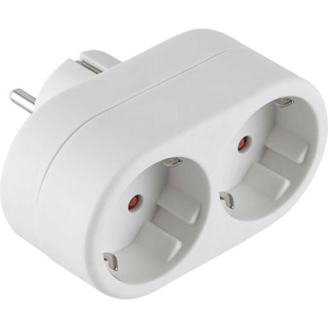 ADATTATORE SPINA SCHUKO A  2 PRESA SCHUKO FRONTALI