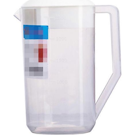 Bouilloire doseuse avec graduation, récipient de stockage de boissons avec couvercle, pichet à jus en plastique résistant à la chaleur et à l'eau froide (2500 ml, blanc)-13.2X22.8cm-White (1/2)