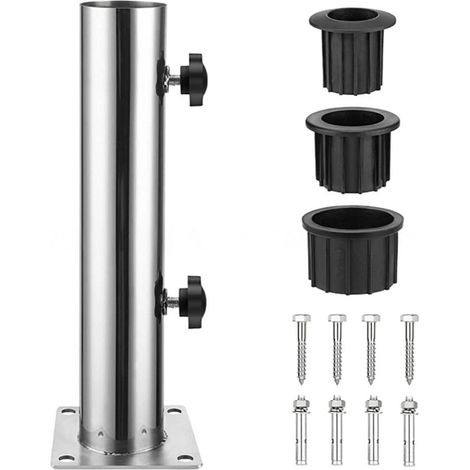Base de sombrilla de acero inoxidable, ideal para patios, jardines, verano y usos similares. 32 x 11 x 11 cm (1/4)