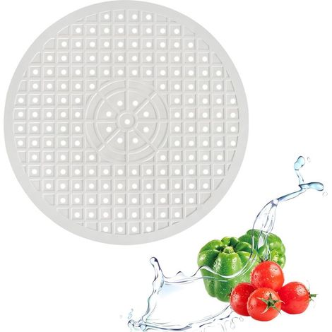 Alfombrilla redonda para fregadero, 30,6 cm, protector de encimera, protector de fregadero plegable, para proteger el fregadero de arañazos (blanca redonda) (1/5)