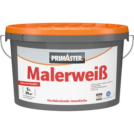Primaster Wandfarbe Malerweiß konservierungsmittelfrei 5 L Lack