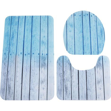 Tapis De Bain 3d Absorbant Antidérapant Ensemble Tapis Salle De Bain Polyester Lavable En Machine Lot De 3 (1/5)