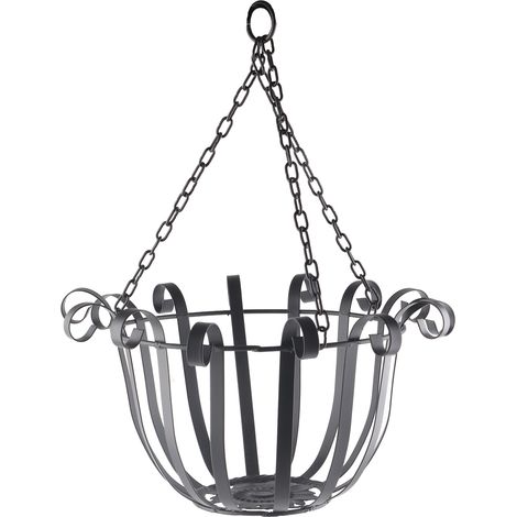 Panier à Fleurs Métallique Murale Décorative Support pour Pots de Fleurs Suspendu (1/5)