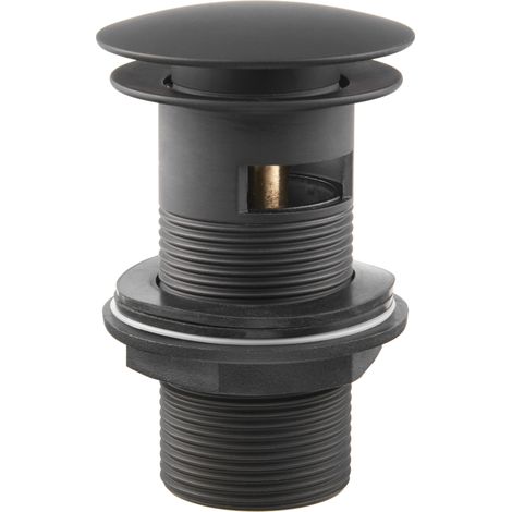 Deva Easy Clean 11/4 Inch Domed Press Basin Waste - Matt Black