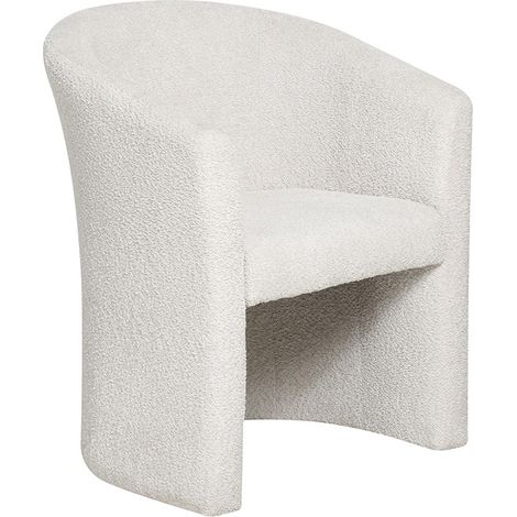 Sessel KYOTO – Bequem in weißem Bouclé-Stoff – Modernes und elegantes Design
