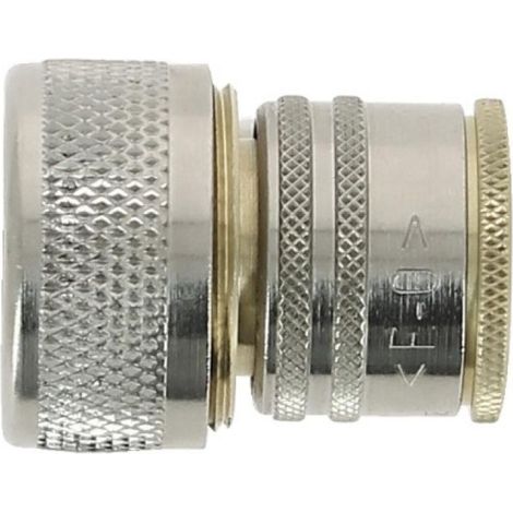 Raccord rapide sécurité laiton nickelé avec verouillage pour montage sur raccord rapide mâle pour tuyau de 19 mm - FAUQUET