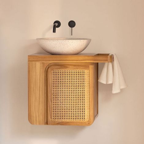 SKLUM Hängendes Badezimmermöbel-Set 60x40 cm aus Teakholz Georgy (1/5)