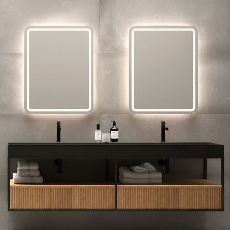 LEDIMEX-  Espejo Baño 60X80cm con Led y Antivaho Cromado