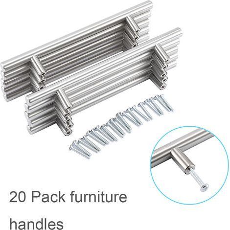 Eosnow 20 pièces/paquet 200mm meubles T barre poignée bouton de traction cuisine porte armoire boutons (1/5)