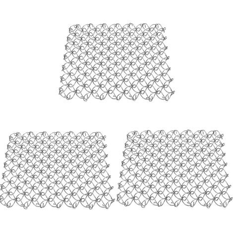 Lot de 3 dessous de plat en inox, 17,5x17,5x1,5 cm, argenté (1/4)