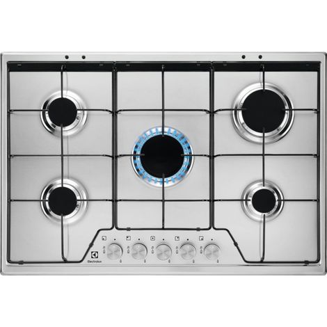 Electrolux KGS7524SX Piano cottura a gas Serie 600 Slim Line 75cm. Colore del prodotto: Acciaio inox, Posizionamento dell'apparecchio: Da incasso, Dimensione della larghezza del piano cottura: 75 c... (1/5)