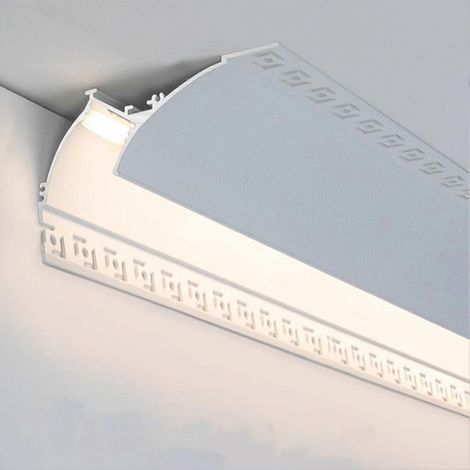 LED-Zierleiste aus Gips und Aluminiumprofil für indirekte Beleuchtung, 15 mm Streifen, 2,8 m