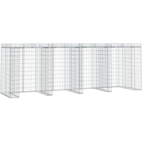 Maison Exclusive - Gabionen-Mülltonnenbox 350x91x120 cm Verzinkte