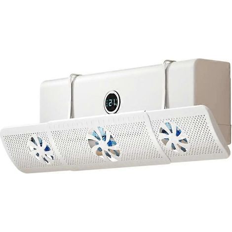 Déflecteur d'air de plafond, déflecteur d'air réglable, avec 3 ventilateurs, compatible avec les systèmes de climatisation automobile et domestique. (1/5)