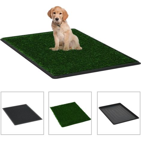 Inodoro mascotas con bandeja césped artificial verde 76x51x3 cm vidaXL (1/2)