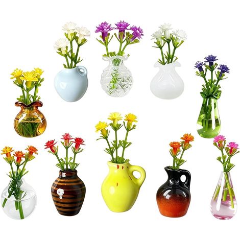 Aimants Mini Vases 10 Pièces de décoration esthétique en céramique et Verre Décoration Magnétique Pour Réfrigérateur Vase Fleur Cuisine Bureau Salle de Classe Ferme Tableau Blanc Casier (1/5)