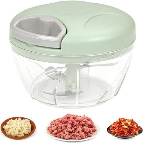 Hachoir Manuel, Hachoir à Oignon, Coupe oignon, Lames en acier inoxydable, Facile à Nettoyer Hachoir Oignon Manuel pour Legumes, Fruit & Salade (520ml) (1/5)